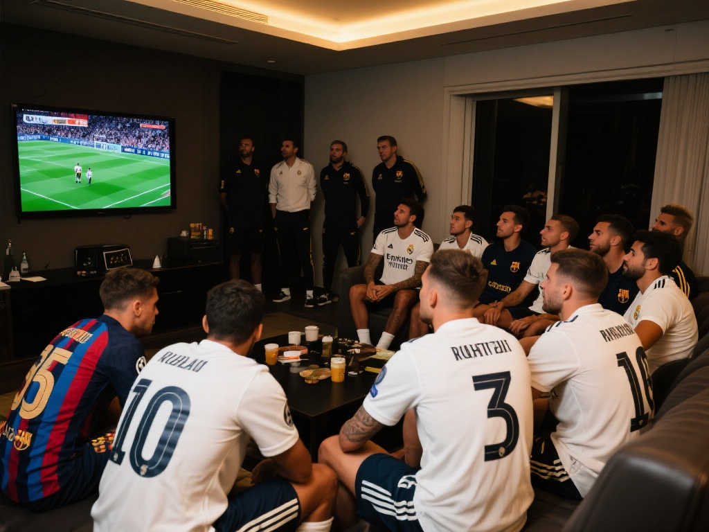 马卡：部分皇马队员集体观看巴萨对阵国米的欧冠客场比赛